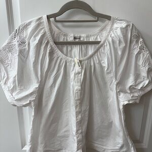 Madewell Embroidered Puff Sleeve Top